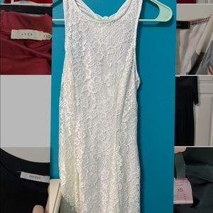 White straight lace dress